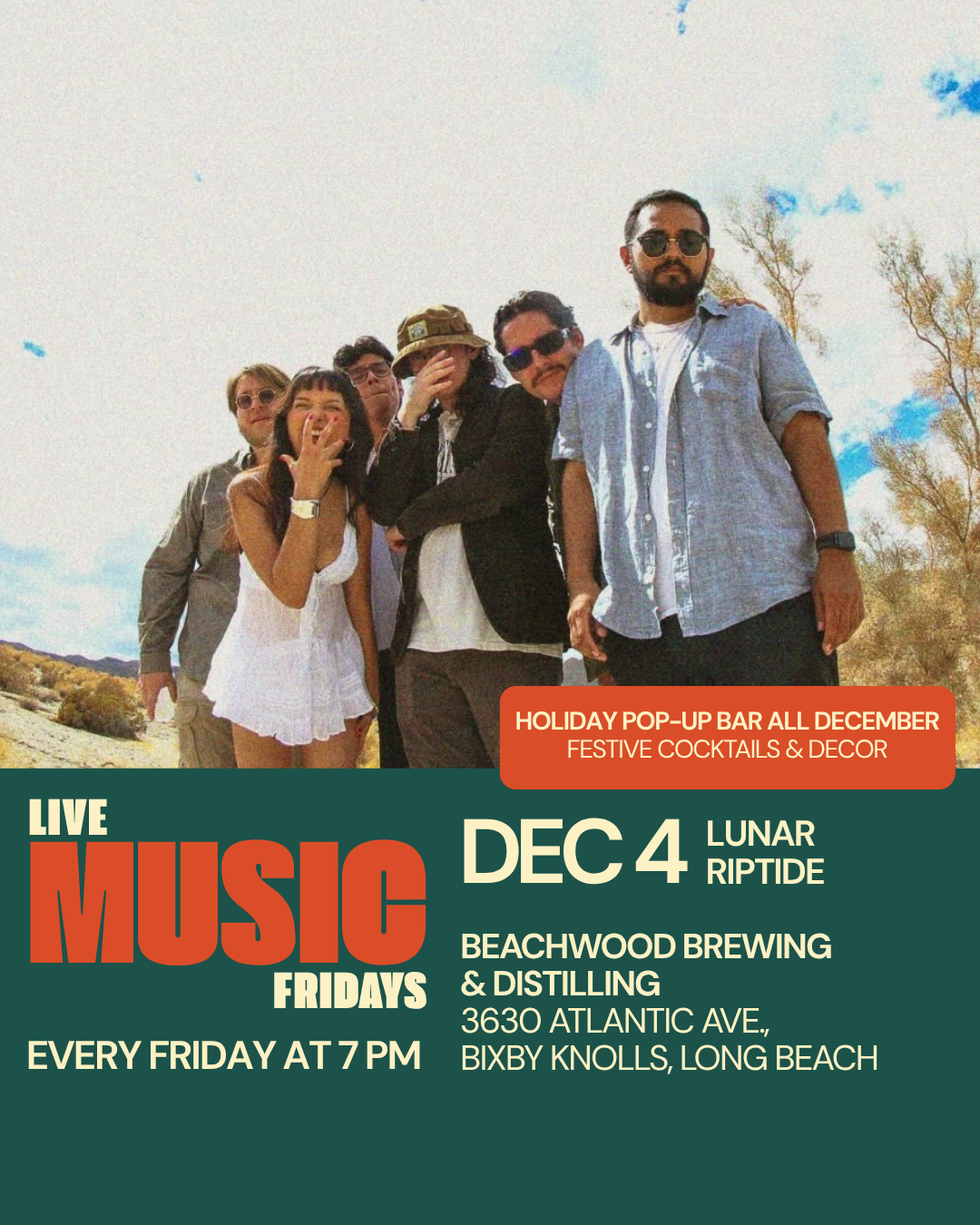 FRIDAYS: LIVE MUSIC AT BEACHWOOD DISTILLING ๐น BIXBY KNOLLS LONG BEACH