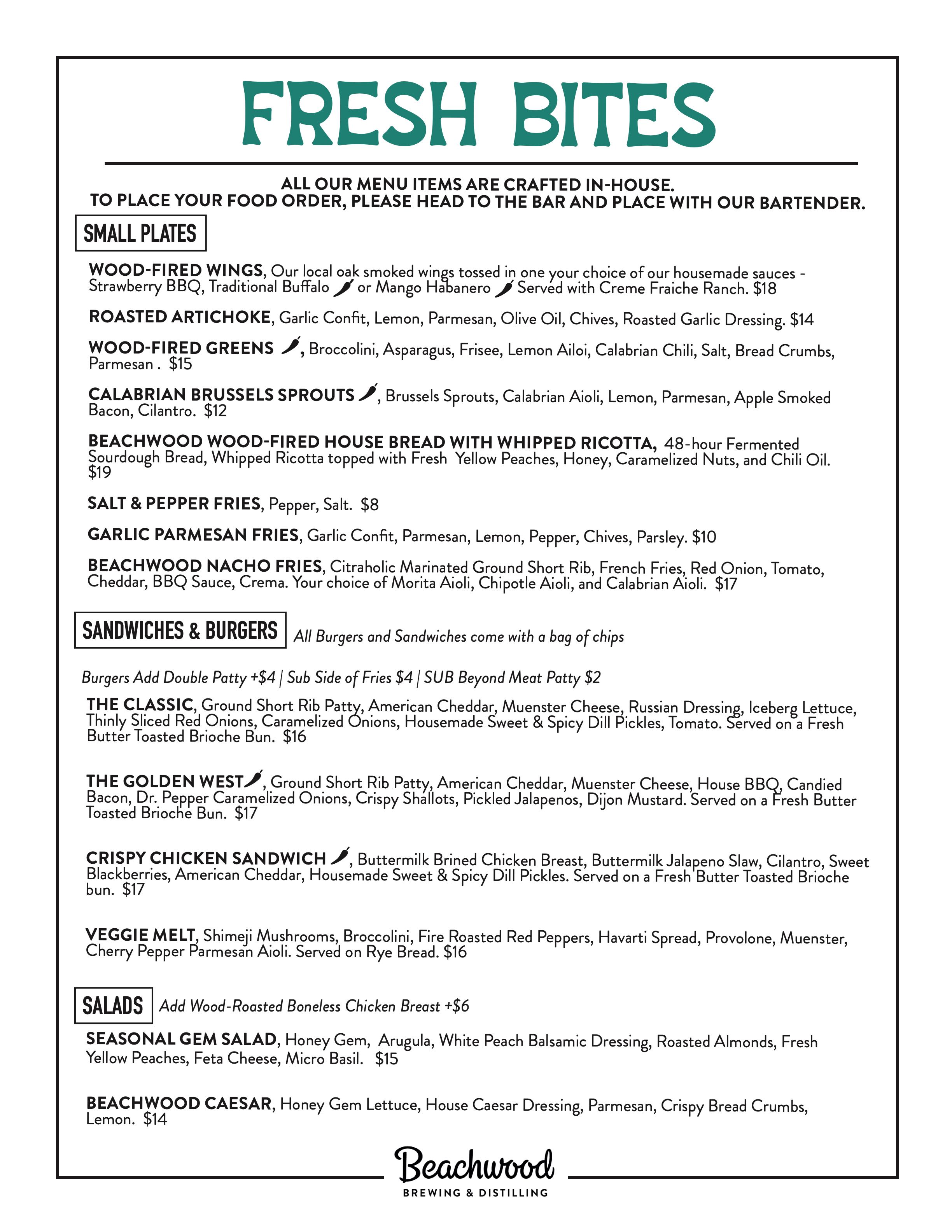 Bixby Knolls food menu