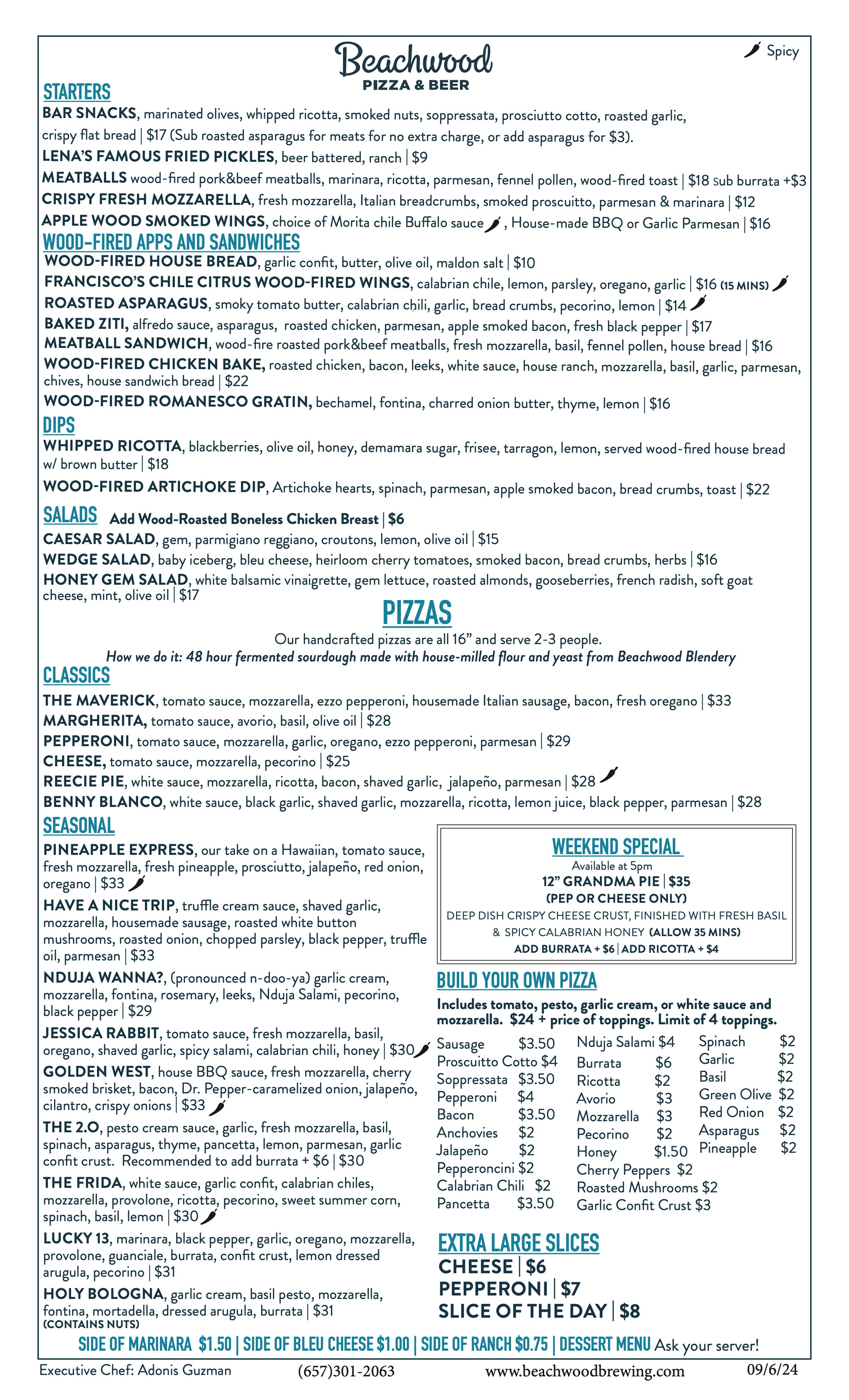 Huntington Beach food menu