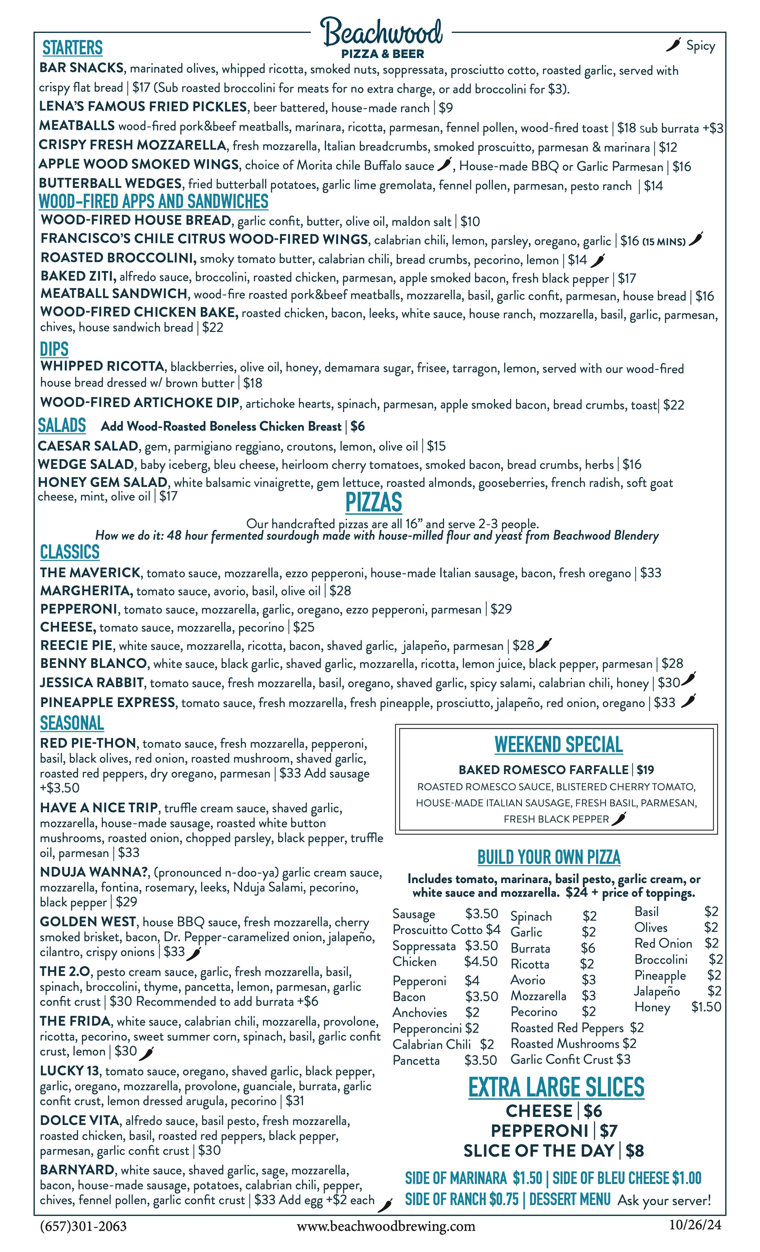 Huntington Beach food menu