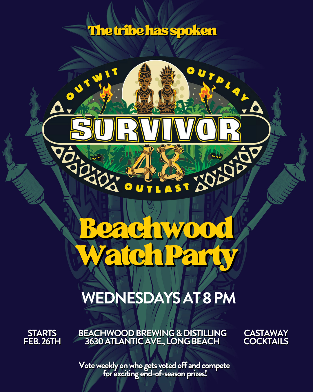 The Tribe Has Spoken | Survivor Watch Party at Beachwood Brewing Bixby Knolls