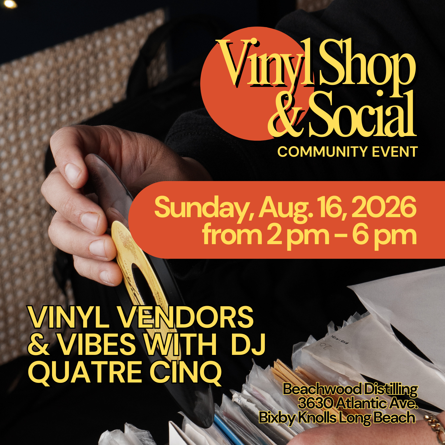 Vinyl Shop & Social at Beachwood Distilling 🍹 Bixby Knolls Long Beach