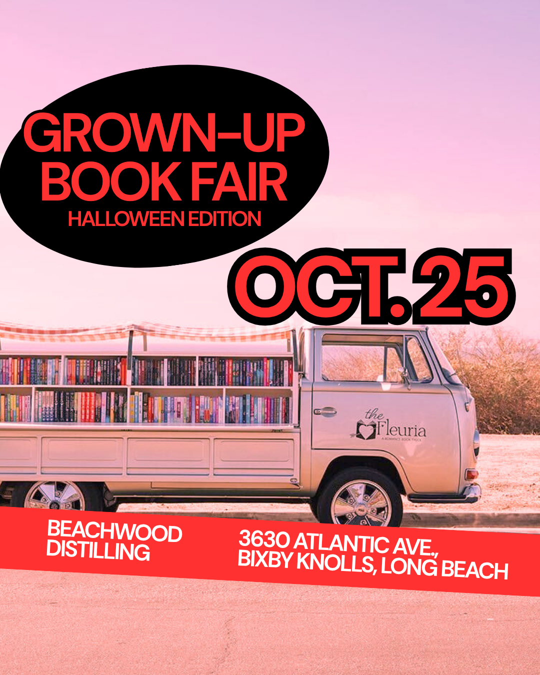 The Fleuria Grown-up Book Fair Halloween Edition at Beachwood Distilling 🍹 Bixby Knolls Long Beach