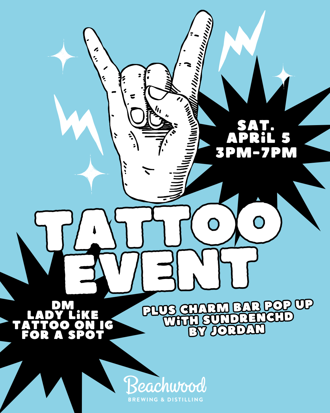 Flash Tattoo & Charm Bar Pop Up at Beachwood Brewing & Distilling