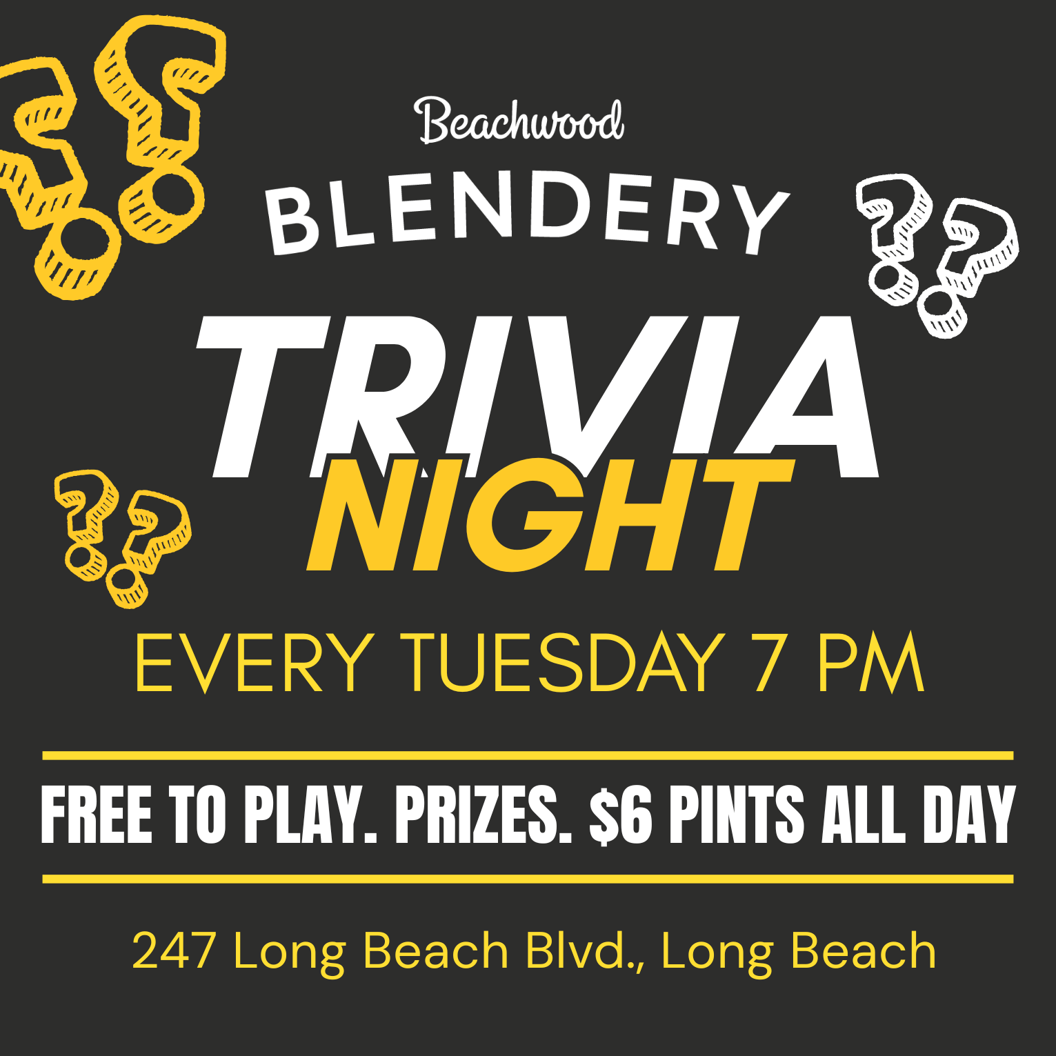 Tuesdays: Trivia at Beachwood Blendery 🍾 Downtown Long Beach