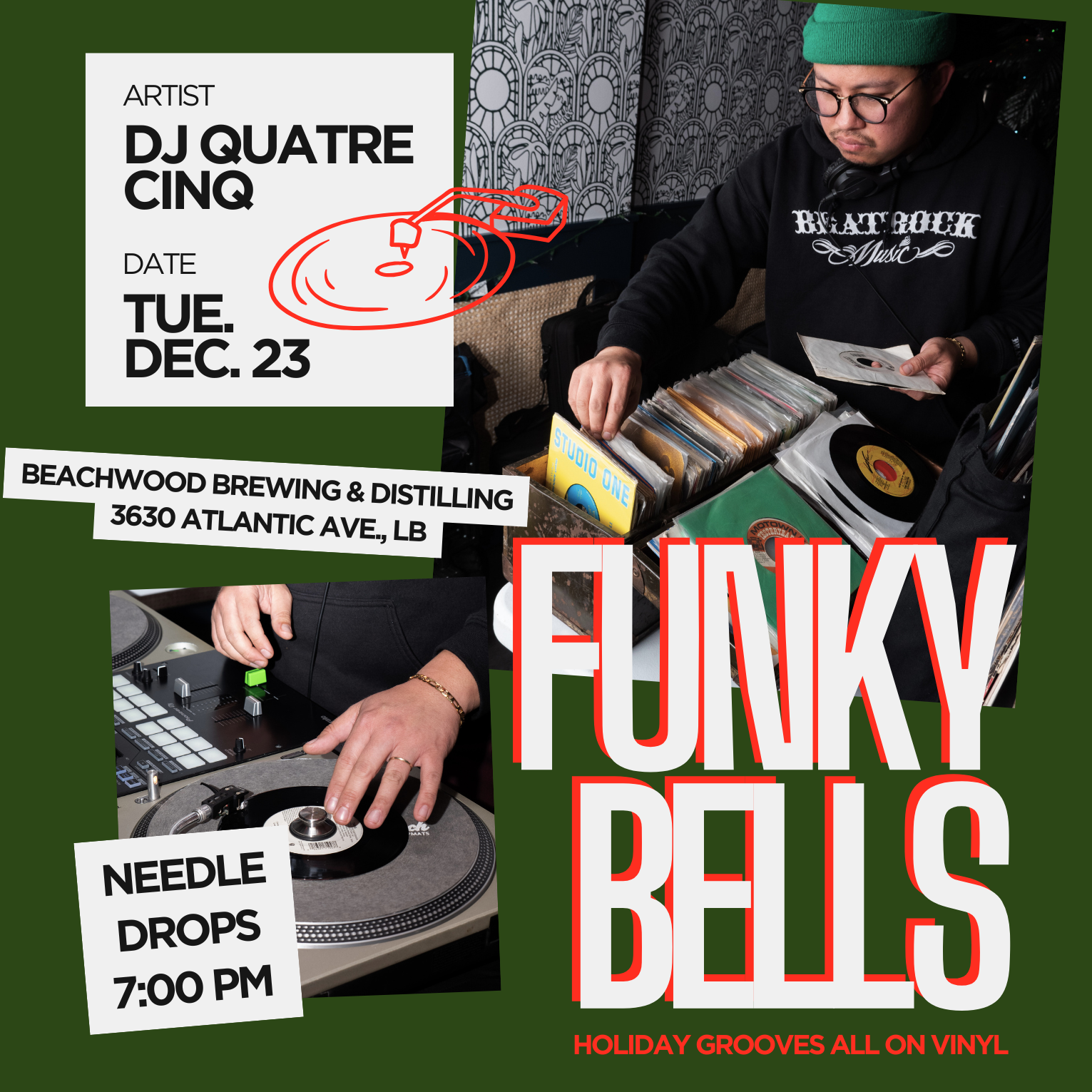 “FUNKY BELLS” VINYL NIGHT AT BEACHWOOD BREWING & DISTILLING