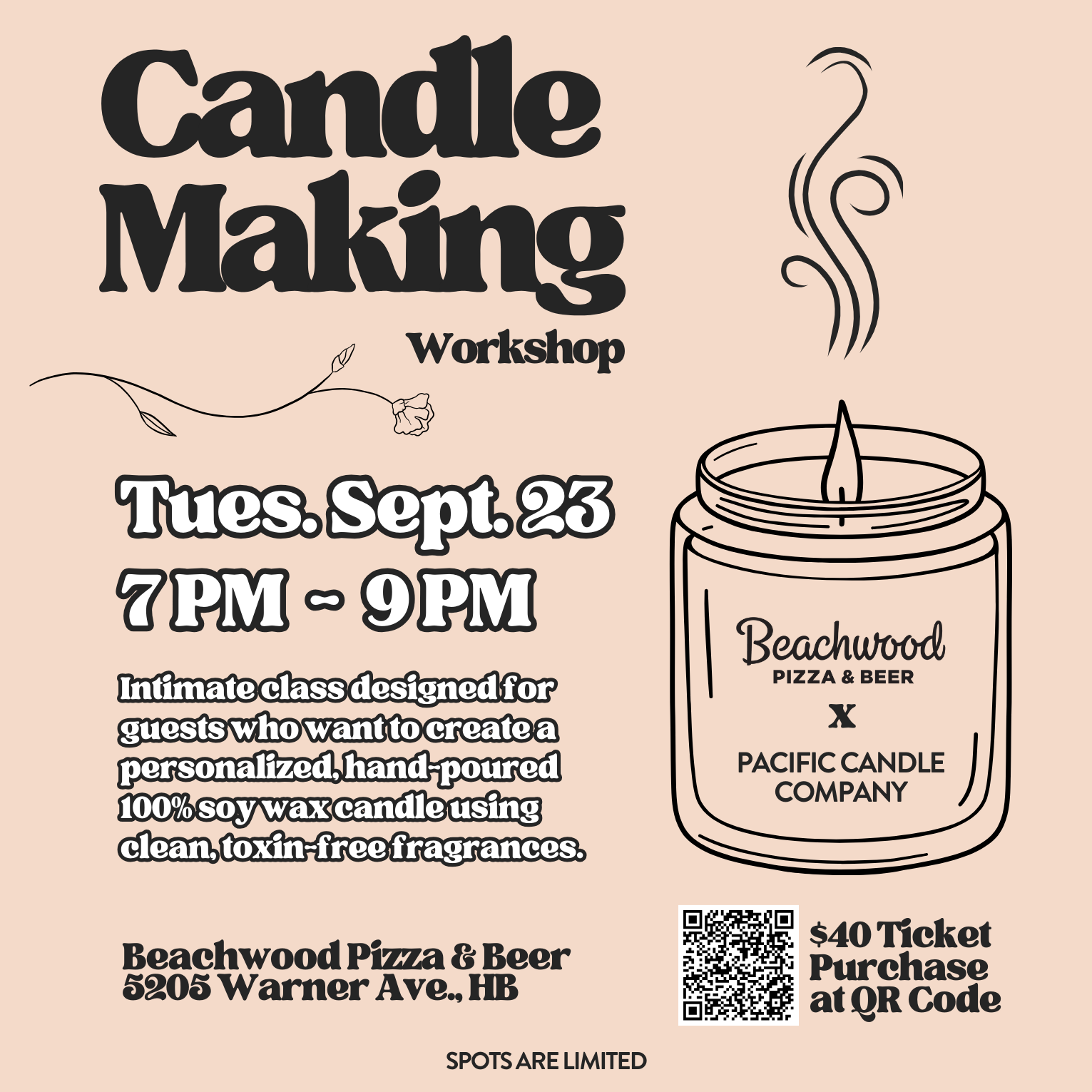 Candle Making Workshop at Beachwood Pizza & Beer