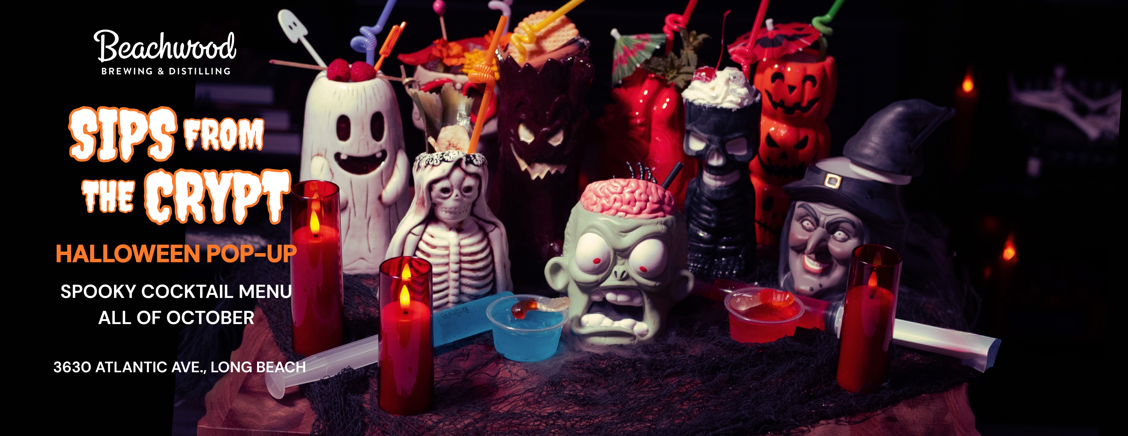 Sips from the Crypt Halloween Pop-up Cocktail Menu