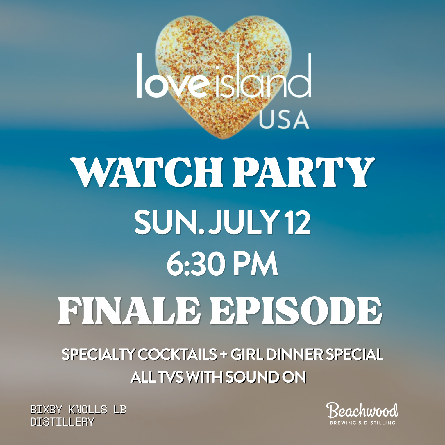 Love Island Show Airing at Bixby Knolls LB Distillery