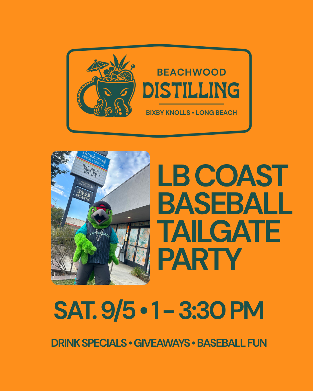 Long Beach Coast Baseball Tailgate Party at Beachwood Distilling 🍹 Bixby Knolls Long Beach